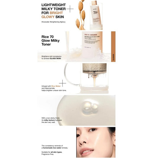 Anua 70+ Rice + Ceramides Glow Milky Toner 250ml